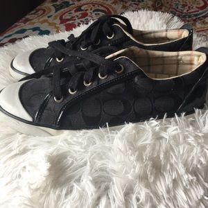 Black Coach tennis shoes. Great condition!